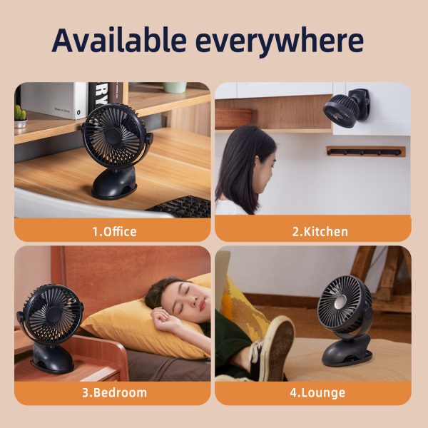 Clip Rechargeable Cooling Table Fan D603B - Image 5
