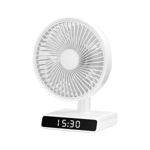Summer Small Desktop Fan with Clock F705